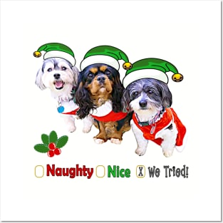 Naughty or Nice Dog Holiday Gifts Posters and Art